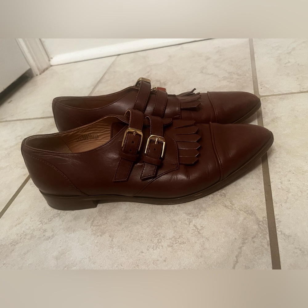 J.Crew Kiltie Monk Strap Loafer – Rustic Brown Leather, Made in Italy, US 7.5 - Picture 3 of 11